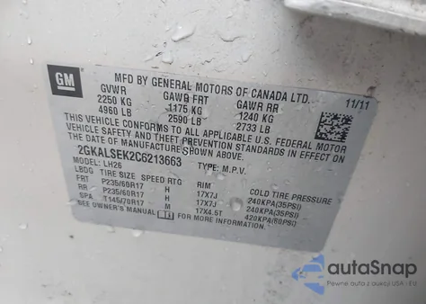 2012 GMC Terrain Sle-2 from USA, damaged, VIN 2GKALSEK2C6213663